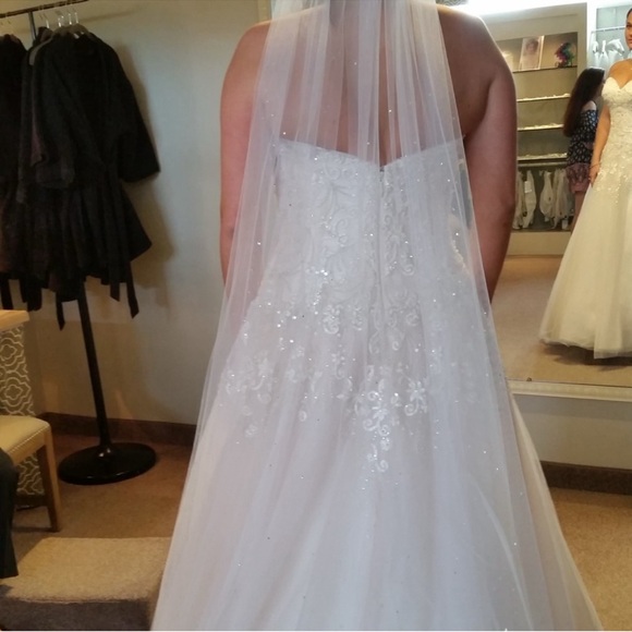 Wedding dress ft. bold beading w/Swarovski crystals on Lucia embroidered Motif - Picture 2 of 10